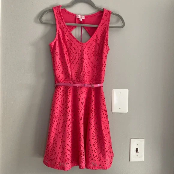 Candie's | Dresses | Lasercut Floral Mini Dress In Coral | Poshmark